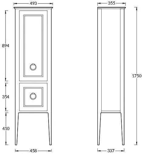 Шкаф-пенал напольный Kerama Marazzi Plaza Classic Neo 45.8 капучино PL.CN.175\CAP.M