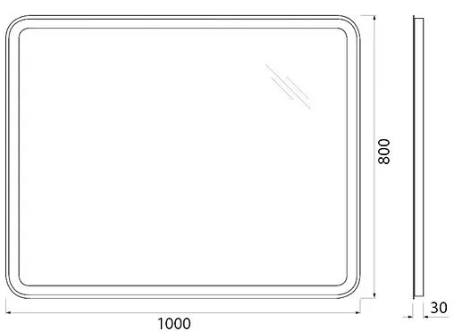 Зеркало с подсветкой BelBagno MARINO 100x80 механическая кнопка SPC-MAR-1000-800-LED-BTN