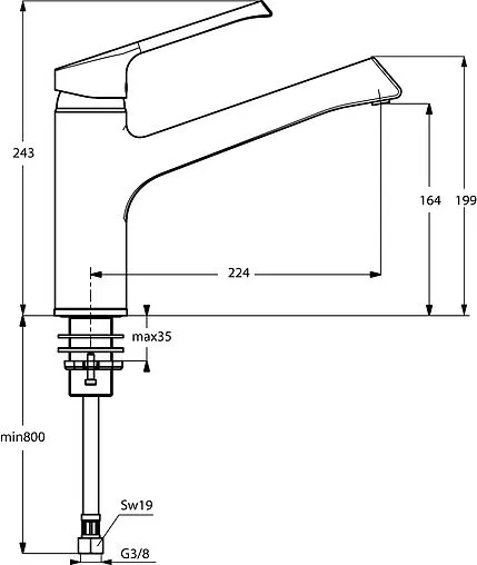 Смеситель для кухни Ideal Standard Retta хром B8981AA