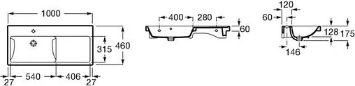 Раковина Roca Gap Plus 100 L белый 3270MB004