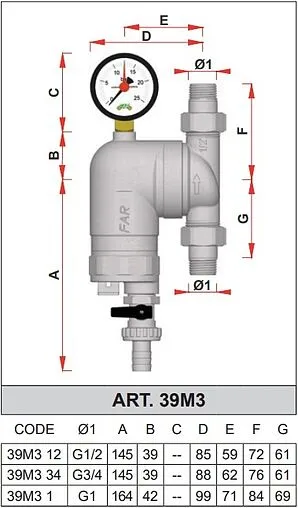 Фильтр тонкой очистки воды 1&quot;н x 1&quot;н Far FA 39M3 1