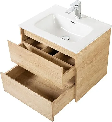 Тумба-умывальник подвесная BelBagno KRAFT 60 Rovere Nebrasca Nature KRAFT-600-2C-SO-RNN+