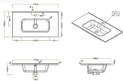 Раковина BelBagno 60 белый BB600/390ETL