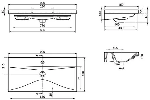 Раковина BelBagno MARINO-CER 90 белый BB-0323-90-LVB