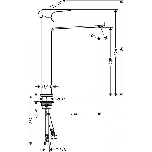 Смеситель для раковины Hansgrohe Metropol 260 хром 74512000