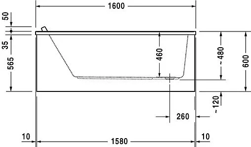 Ванна акриловая Duravit Starck 160x70 700333000000000