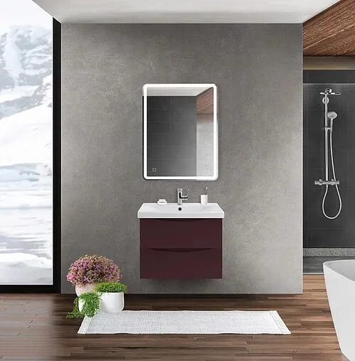 Тумба-умывальник подвесная BelBagno MARINO-CER 60 Bordo Lucido MARINO-CER-600-2C-SO-BRDL-P+BB-0320-60-LVB