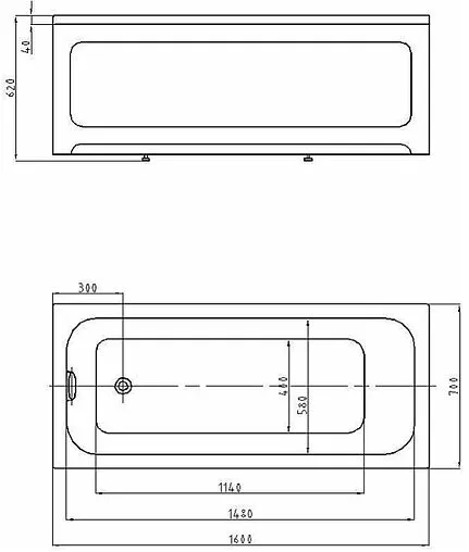 Ванна акриловая Aquatek Мия 160x70 MIY160-0000001