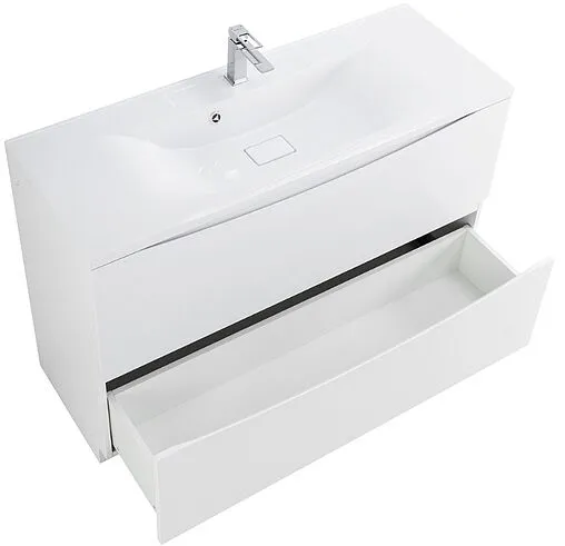 Тумба-умывальник подвесная BelBagno MARINO 100 Bianco Lucido MARINO-1000-2C-PIA-BL-P+BB1000/445-LV-MR-PR