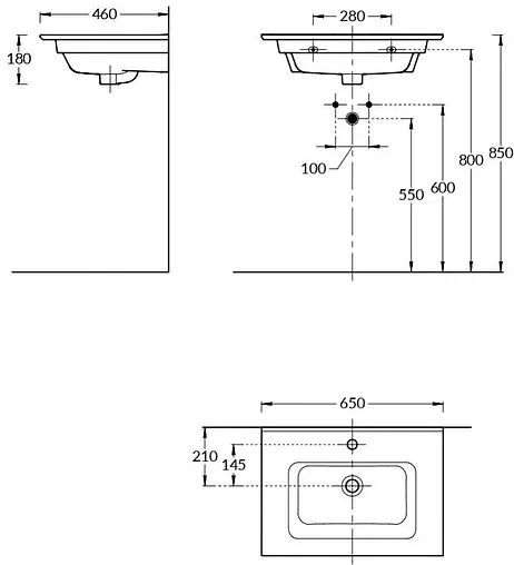 Раковина Kerama Marazzi Piano 65 белый PI.wb.65