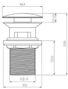 Выпуск автоматический для раковины с переливом Villeroy&Boch Universal хром TVP00000301061 Выпуск автоматический для раковины с переливом Villeroy&Boch Universal хром TVP00000301061, 2