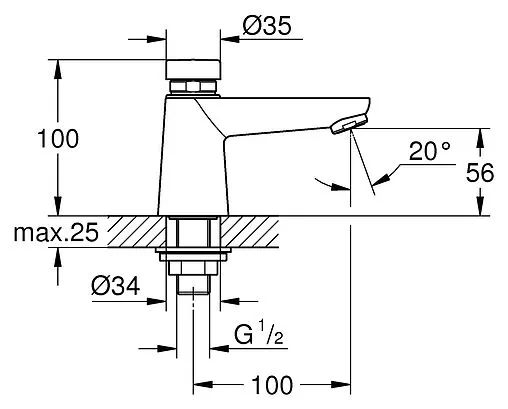 Кран для раковины Grohe Euroeco Cosmopolitan хром 36265000