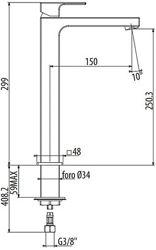 Смеситель для раковины Gattoni Kubik хром 2584/25C0