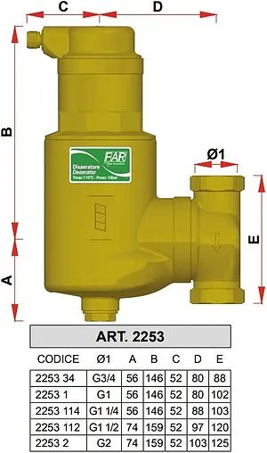 Фильтр-деаэратор ¾&quot;в х ¾&quot;в Far FA 2253 34