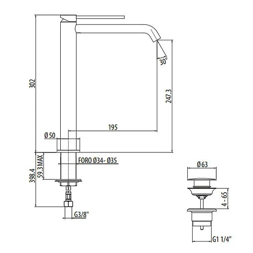 Смеситель для раковины Gattoni Circle Two никель 9148/91NS