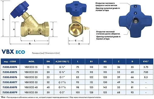 Клапан балансировочный 1¼&quot;в x 1¼&quot;в Kvs 14 MUT Meccanica VBX ECO 7.030.03077