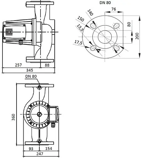 Насос циркуляционный Shinhoo BASIC 80-12SF 71222008