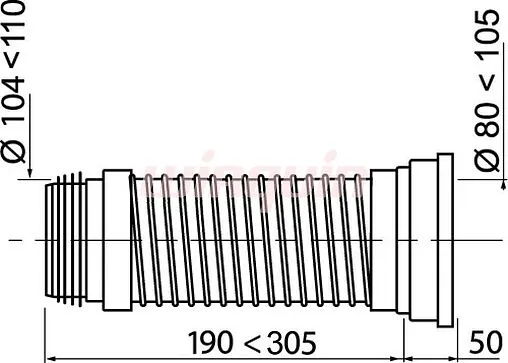 Гофра для унитаза Wirquin JollyFlex 270-490мм 71080202