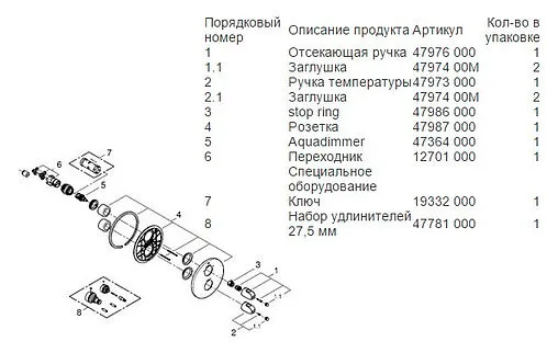 Термостат для 2 потребителей Grohe Grohtherm 1000 New хром 19986000