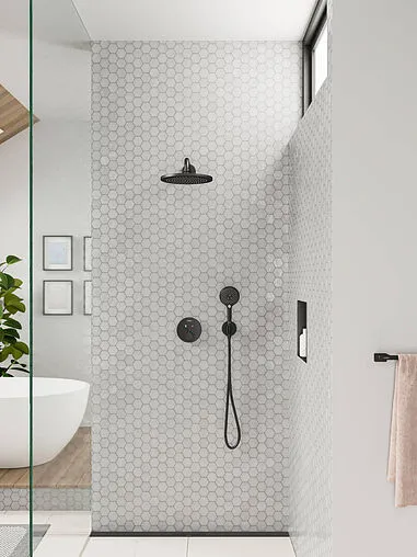 Термостат для 2 потребителей Hansgrohe ShowerSelect S чёрный матовый 15743670