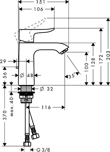 Смеситель для раковины Hansgrohe Metris 110 хром 31080000