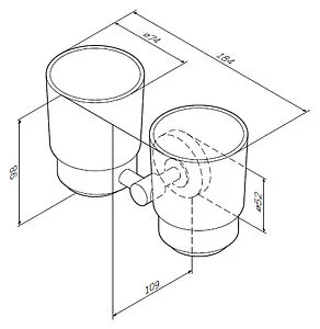 Стакан двойной Am.Pm Bliss L хром A55343464 Стакан двойной Am.Pm Bliss L хром A55343464, 2