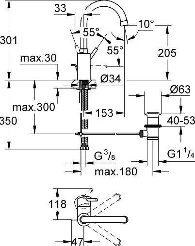 Смеситель для раковины Grohe Concetto хром 32629001