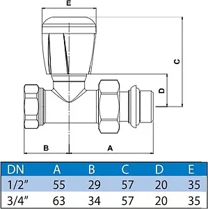 Вентиль терморегулирующий прямой ¾" в/н WATTS 10045370 Вентиль терморегулирующий прямой ¾" в/н WATTS 10045370, 2
