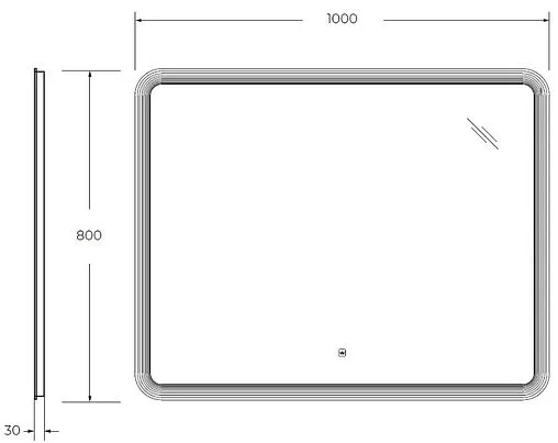 Зеркало с подсветкой Cezares Duet 100x80 CZR-SPC-DUET-1000-800-LED-TCH