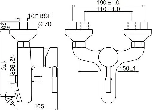 Смеситель для ванны Jaquar Solo хром SOL-CHR-6119