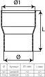 Переход на чугунную трубу внутренний D=125x110мм Sinikon 569005.R