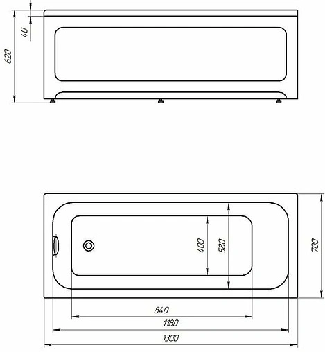 Ванна акриловая Aquatek Мия 130x70 MIY130-0000001