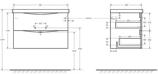 Тумба под умывальник подвесная BelBagno MARINO-CER 80 Rovere Bianco MARINO-CER-800-2C-SO-WO-P