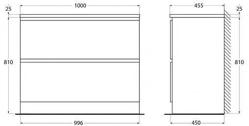 Тумба под умывальник напольная BelBagno ALBANO 100 Bianco Lucido ALBANO-1000-2C-PIA-BL