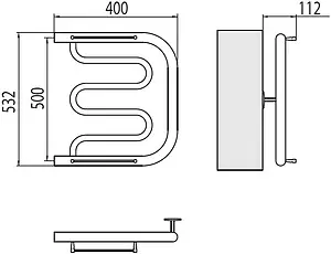 Полотенцесушитель водяной Terminus Фокстрот 1" БШ 500х400 полированная сталь 4620768881497 Полотенцесушитель водяной Terminus Фокстрот 1" БШ 500х400 полированная сталь 4620768881497, 2