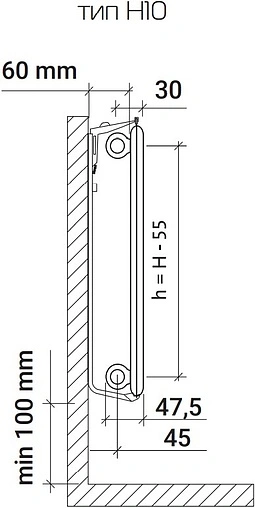 Радиатор стальной панельный Royal Thermo HYGIENE тип 10 400 x 900 мм Bianco Traffico H10-400-900/9016