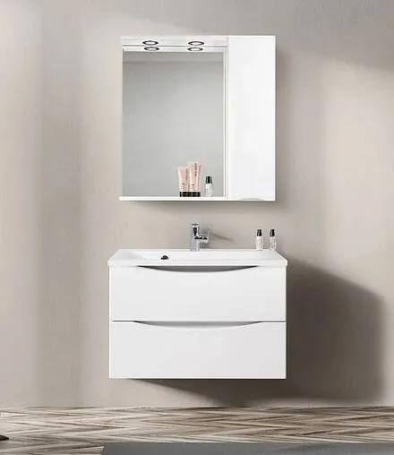 Шкаф-зеркало BelBagno FLY-MARINO 80 R Bianco Lucido MARINO-SPC-800/750-1A-BL-P-R