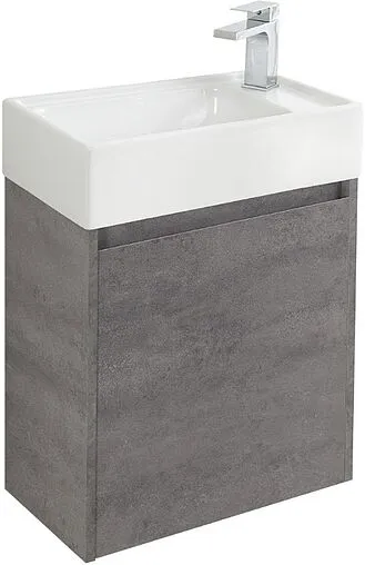 Тумба-умывальник подвесная BelBagno KRAFT MINI 50 L Cemento Grigio KRAFT MINI-500/260-1A-SO-CG-L+7045-KL