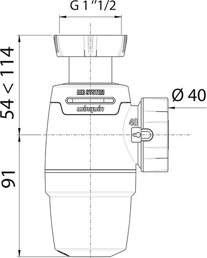 Сифон бутылочный для мойки Wirquin NEO AIR 30987073