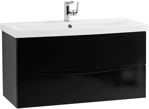 Тумба-умывальник подвесная BelBagno MARINO-CER 100 Nero Lucido MARINO-CER-1000-2C-SO-NL-P+BB-0324-100-LVB