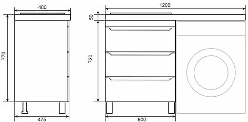 Тумба-умывальник напольная Uperwood Tanos 120 L белый 291021009