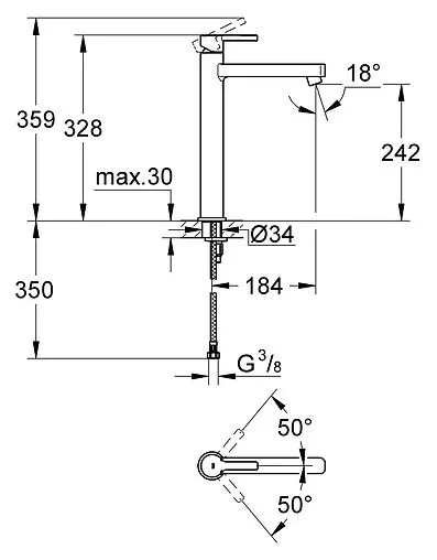 Смеситель для раковины Grohe Lineare хром 23405000