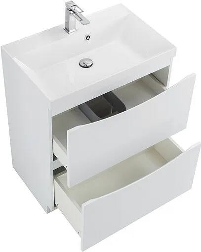 Тумба-умывальник подвесная BelBagno MARINO 70 Bianco Lucido MARINO-700-2C-PIA-BL-P+BB700/450-LV-MR-AST