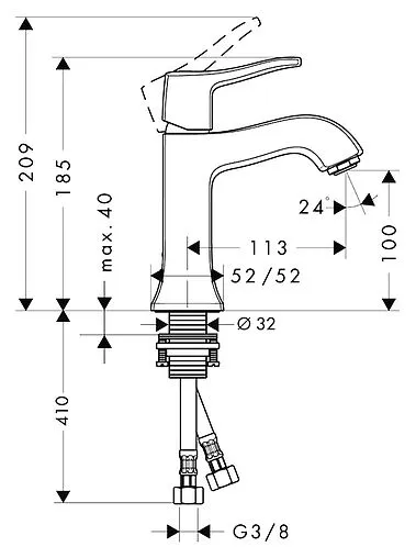 Смеситель для раковины Hansgrohe Metris Classic 110 хром 31077000