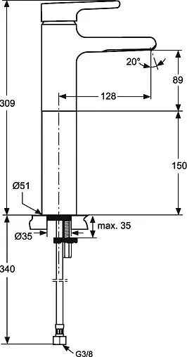 Смеситель для раковины Ideal Standard Attitude хром A4601AA