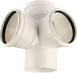 Крестовина двухплоскостная внутренняя бесшумная D=110x110x110мм Угол 87° Rehau Raupiano Plus 11215641003 Крестовина двухплоскостная внутренняя бесшумная D=110x110x110мм Угол 87° Rehau Raupiano Plus 11215641003, 1