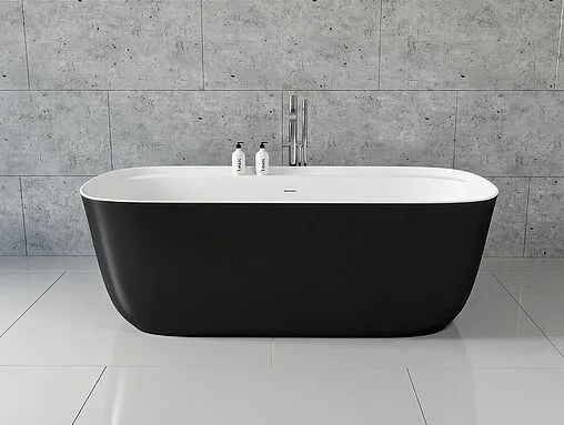 Ванна акриловая отдельностоящая Aquanet Family Fine 170x78 Gloss Finish белый/панель Black matte 95778-GW-MB