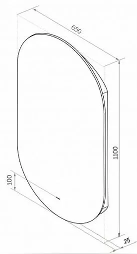 Зеркало с подсветкой Continent Fleur Led 65x110 с бесконтактным сенсором белый ЗЛП595