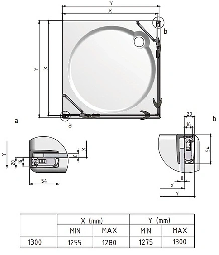 Душевая дверь 1300мм прозрачное стекло Roltechnik Elegant Line GDO1/1300 L 132-130000L-00-02
