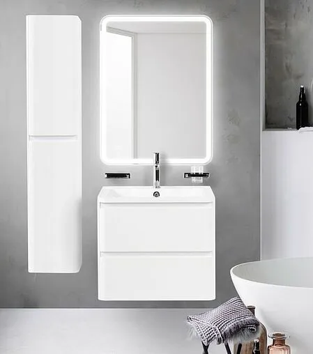 Тумба-умывальник подвесная BelBagno ALBANO 60 Bianco Lucido ALBANO-600-2C-SO-BL+BB600/455-LV-MR-ALR